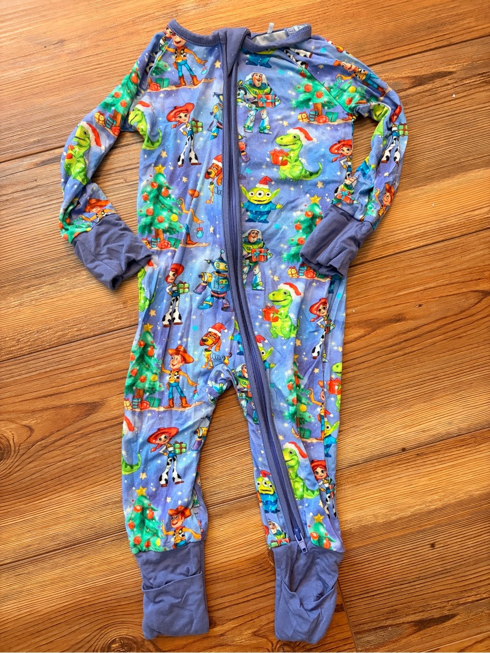 3-6 Months Blue Holiday Toy Story Bamboo  One-Piece Sleeper